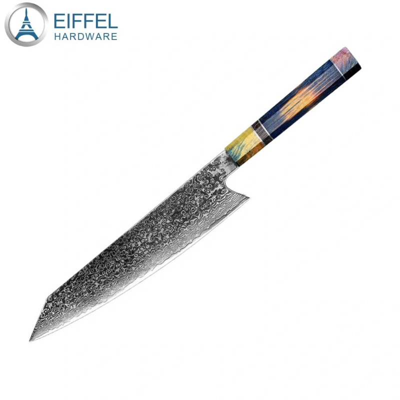 Professional Chef Quality Knife Cooking Vg10 67 Layers Damascus Steel Kitchen Chef Knife with Solidified Wood Handle-EDK01WD0021