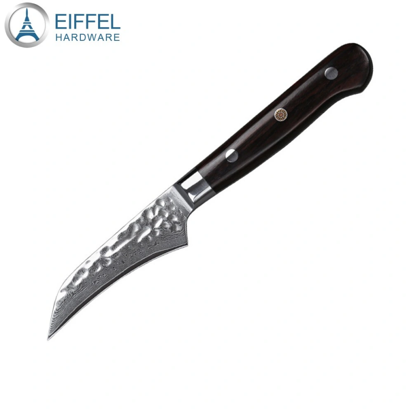 Wholesale High Quality Damascus Steel 67 Layers Paring Knife Fruit Knife with Ebony Handle-Wholesale High Quality Damascus Steel 67 Layers Paring Knife Fruit Knife with Ebony Handle-EDK05WD0041