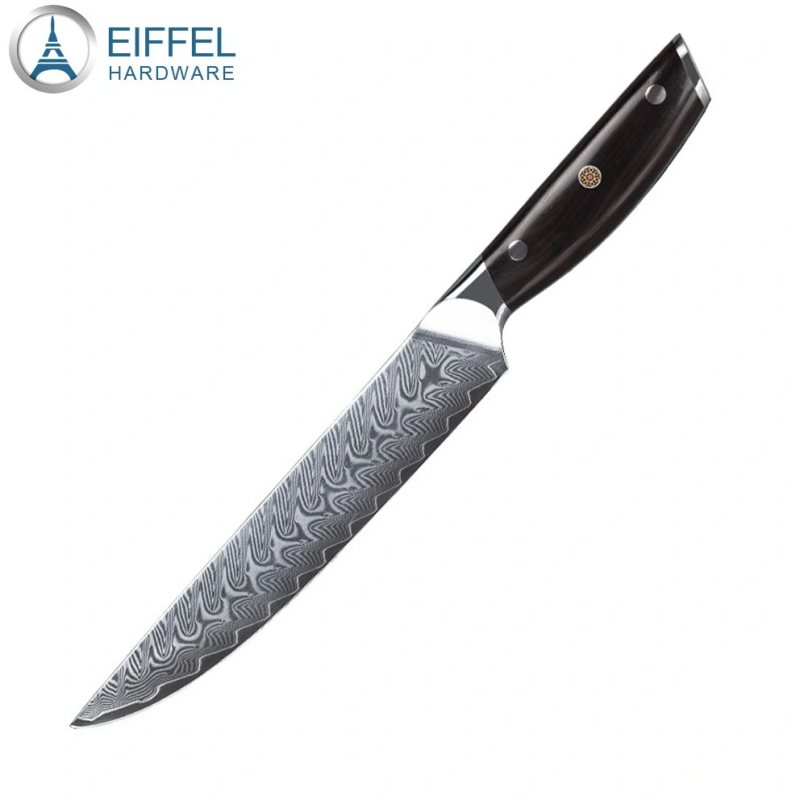 OEM 67 Layers Damascus Steel High Carbon Carving Knife Chef Knife Kitchen Knives with Ebony Handle-EDK01WD0040