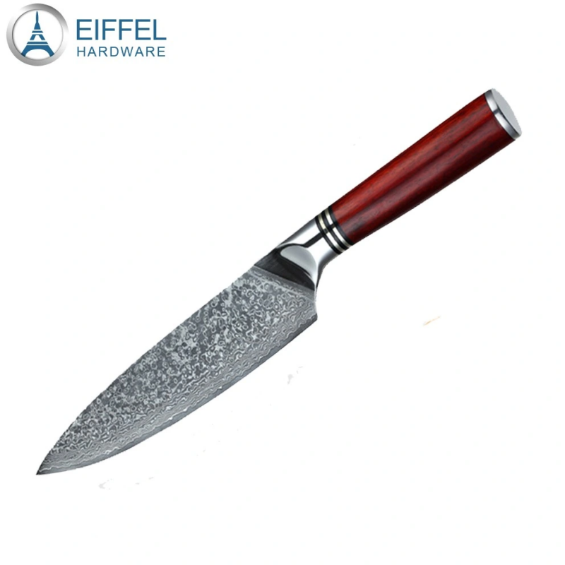 Wholesal 67layer Vg10 High Quality Damascus Steel Kitchen Knife with Wood Handle and Knife Sheath-EDK01WD0020